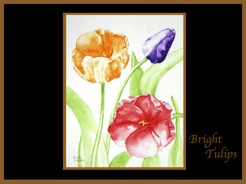 This is the enlarged image of the Bright Tulips Fine Art Print