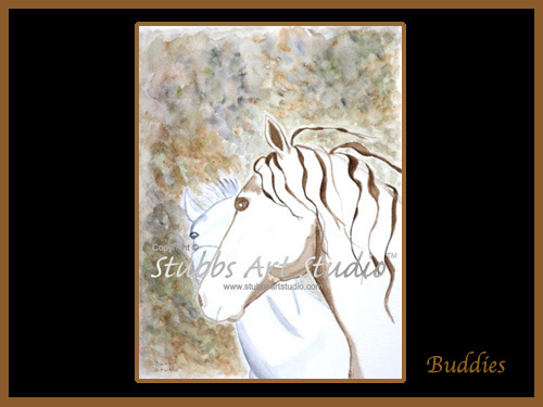 This is the enlarged image of the Buddies Fine Art Print