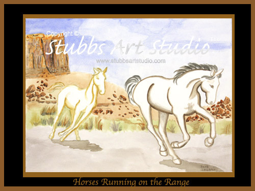 This is the enlarged image of the Horses Running On The Range Fine Art Print