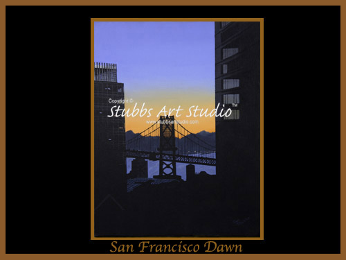 This is the enlarged image of the San Francisco Dawn Fine Art Print