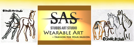 The SAS Wearable Art Logo and images of the 4 horses and colts playing embroidered images