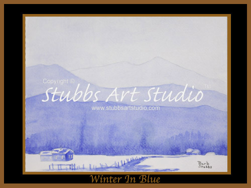 This is the enlarged image of the Winter In Blue Fine Art Print